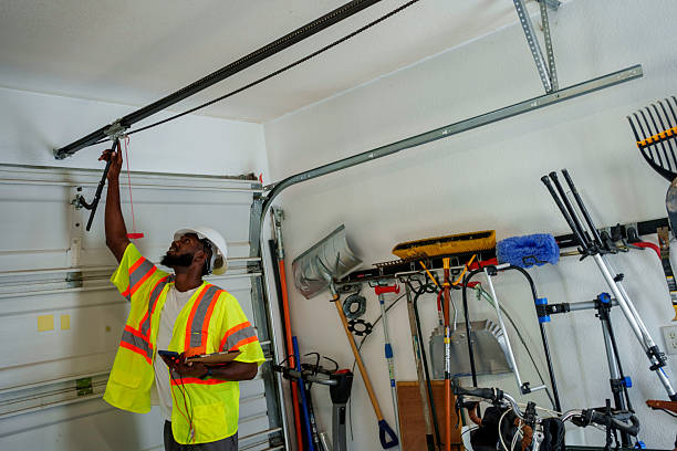 Professional Garage Door Panel Replacement technician working in Red River County County, TX